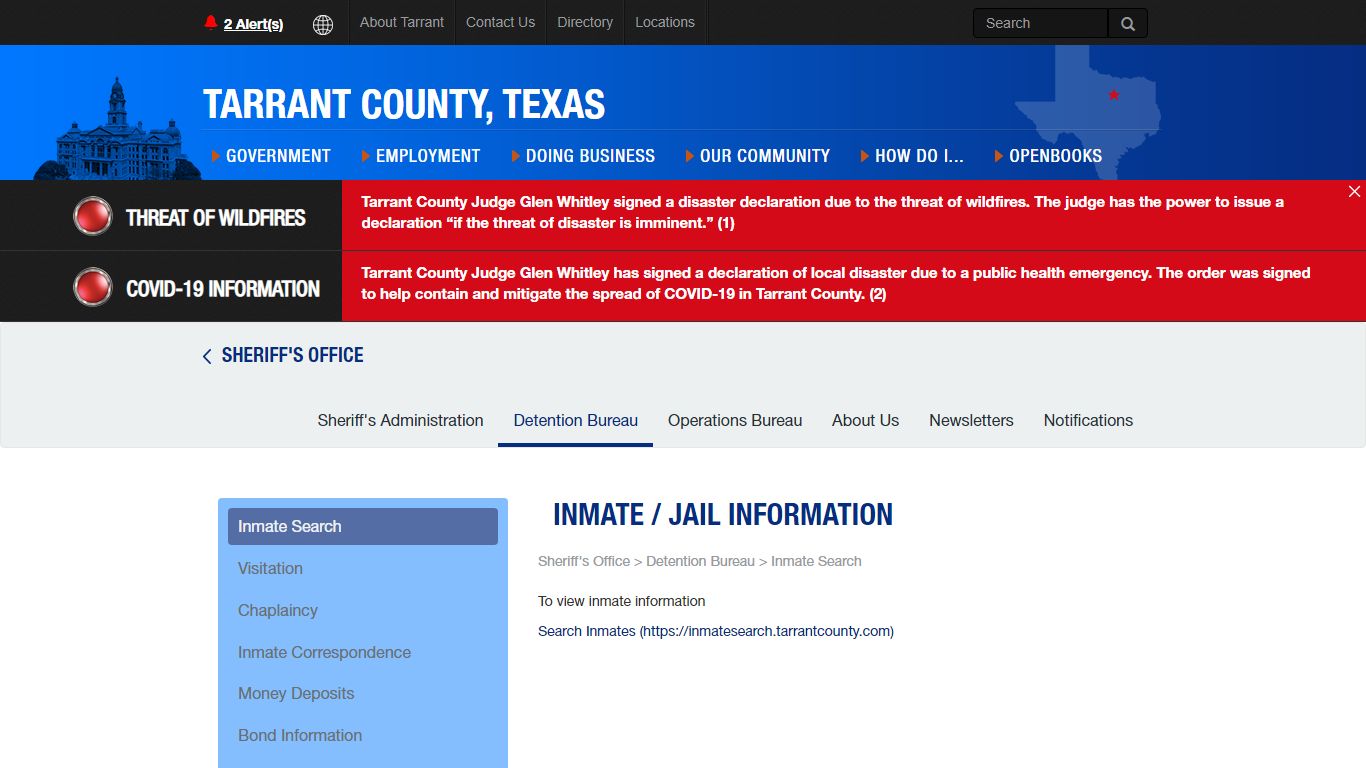 Inmate Search - Tarrant County TX